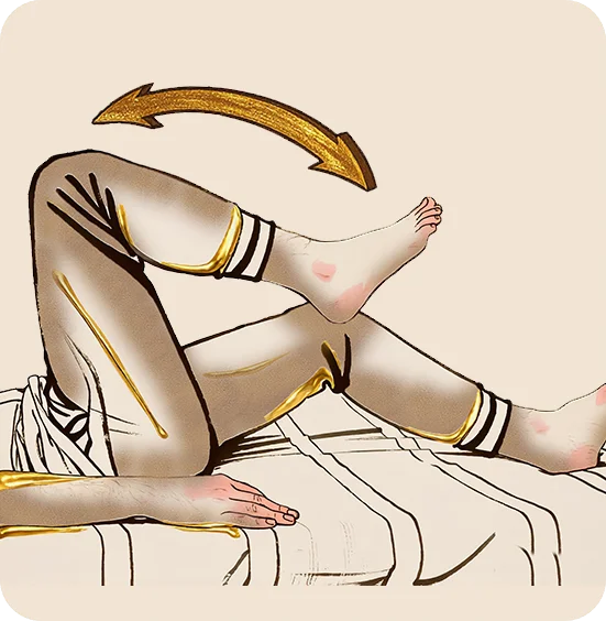 Illustration: sliding one heel toward the body along the bed and back