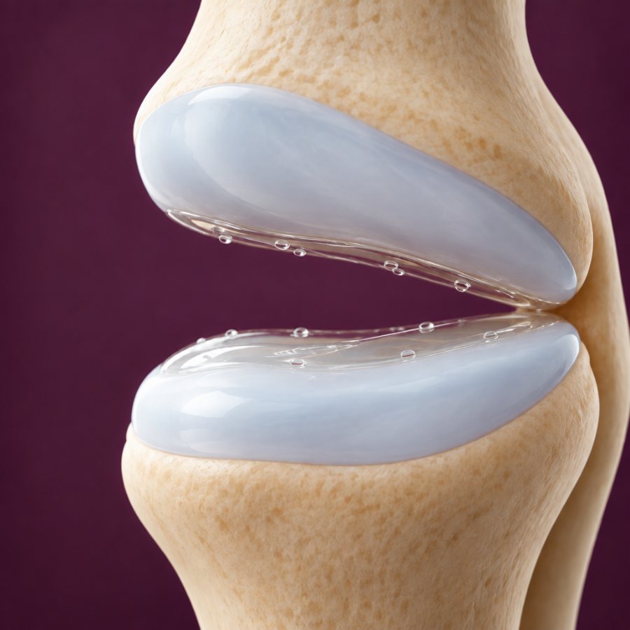 The same joint with thin, watery fluid